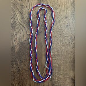 Red, White, and Blue Beaded Necklace
